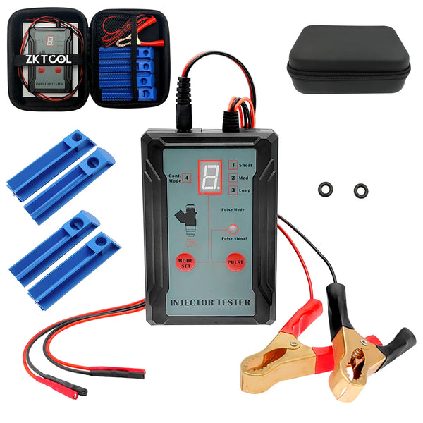 Wakefresh upgraded fuel injector tester and cleaning tool showing dual injector testing with pulse power drive mode.