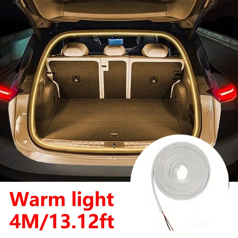 Wakefresh car trunk ambient LED lighting strip with automatic sensing, high brightness, and easy wiring for interior decoration.