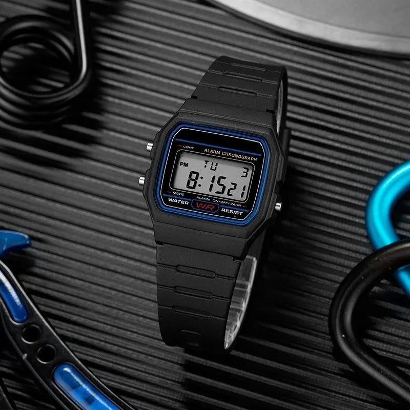 Wakefresh luxury men's analog digital military sport watch with LED display, waterproof wristwatch with bracelet and alarm for kids and women.