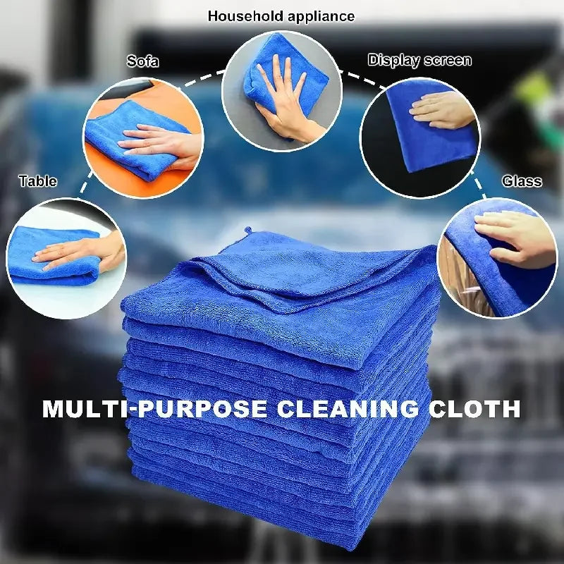 Set of 10 Wakefresh microfiber towels for car washing, drying, cleaning, and auto detailing, ideal for household and home cleaning tasks.