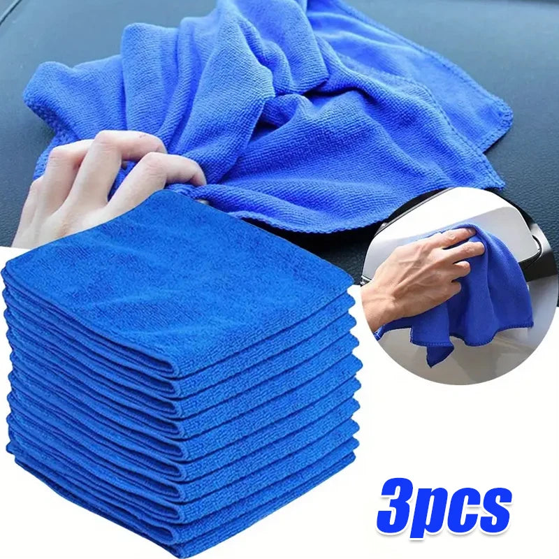 Set of 10 Wakefresh microfiber towels for car washing, drying, cleaning, and auto detailing, soft and absorbent household cloths.