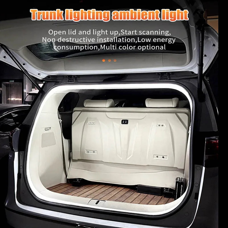 Wakefresh car high brightness trunk LED ambient light strip with automatic sensing tailgate, interior decoration, wiring-free design