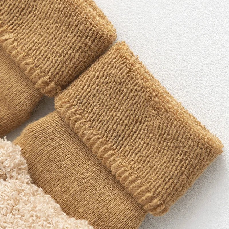 Baby Socks Cotton Thick Warm Cozy Cute Cartoon Bear Infant Girls Boys Non - Slip Floor Socks - Wakefresh