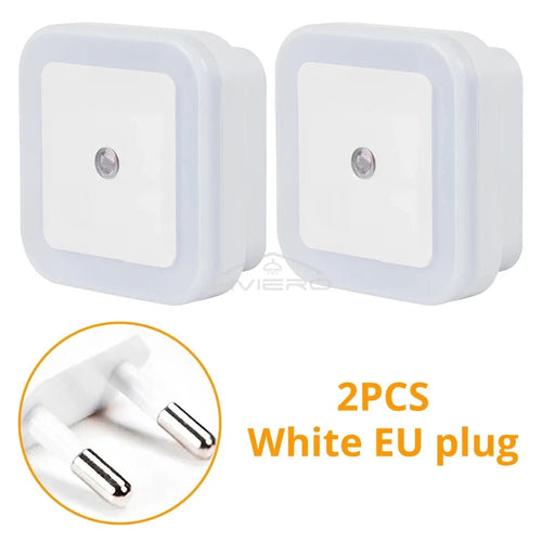 1/2/4PCS LED Wireless Sensor Night Light EU US Plug Mini Square For Baby Children Living Room Bedroom Corridor Lighting Lamps - Wakefresh