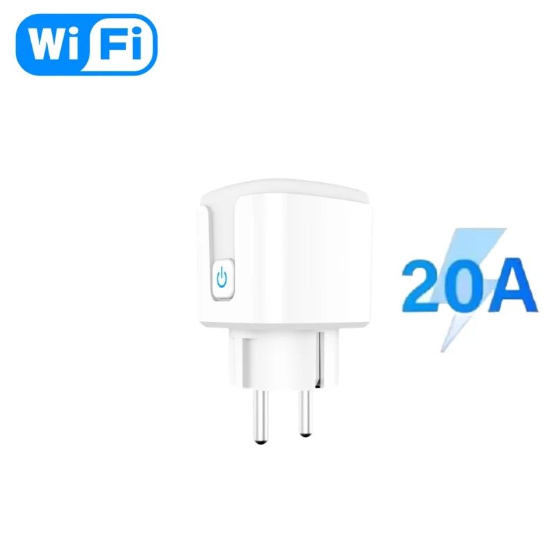 Tuya WiFi Smart Socket EU Plug 20A With Power Monitor Timing Function Smart Life Voice Control Works With Alexa Google Home ﻿ - Wakefresh