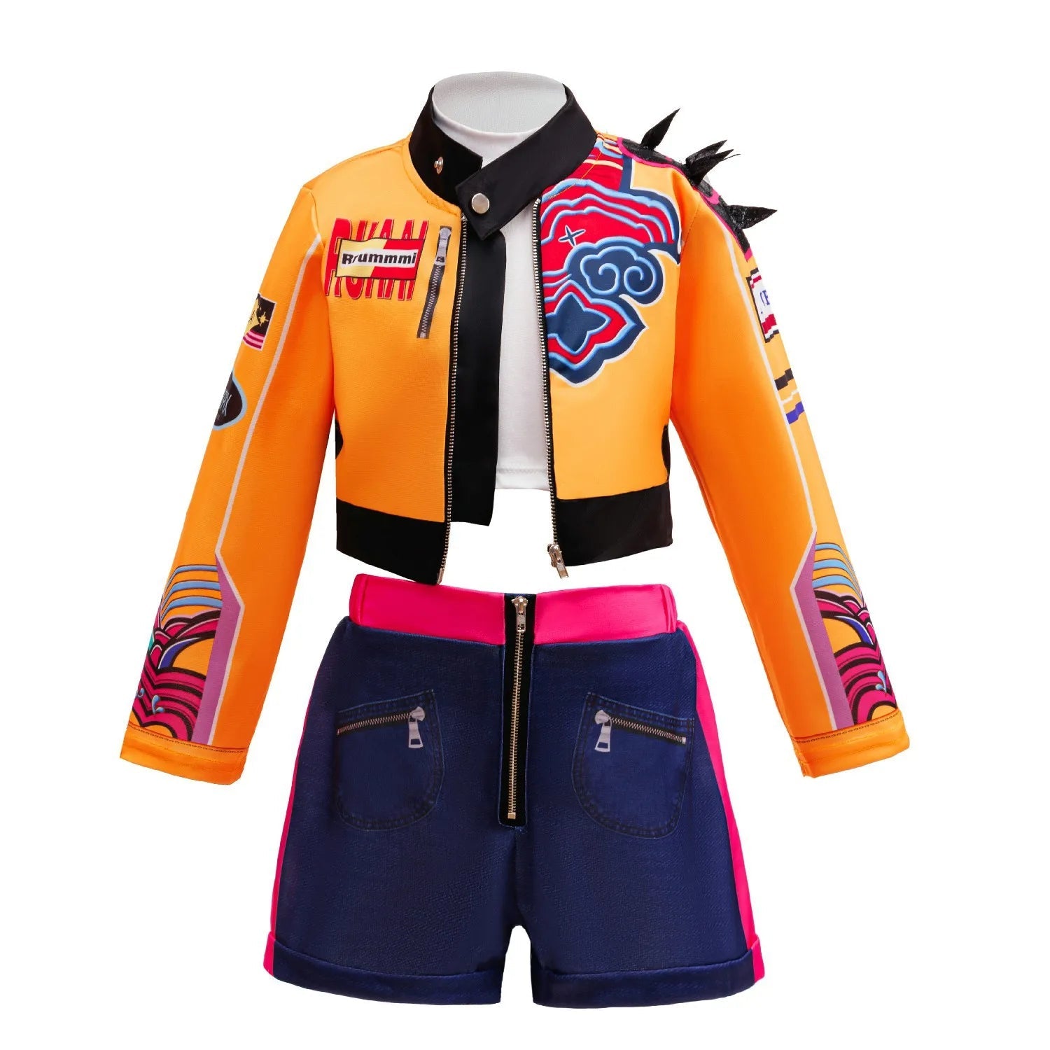 4 - 12 Years K - POP Rumi Cosplay Girls Clothing Sets Mira 3Pcs Girls Suits Halloween Zoey Birthday Party Costume New Kids Clothes - Wakefresh