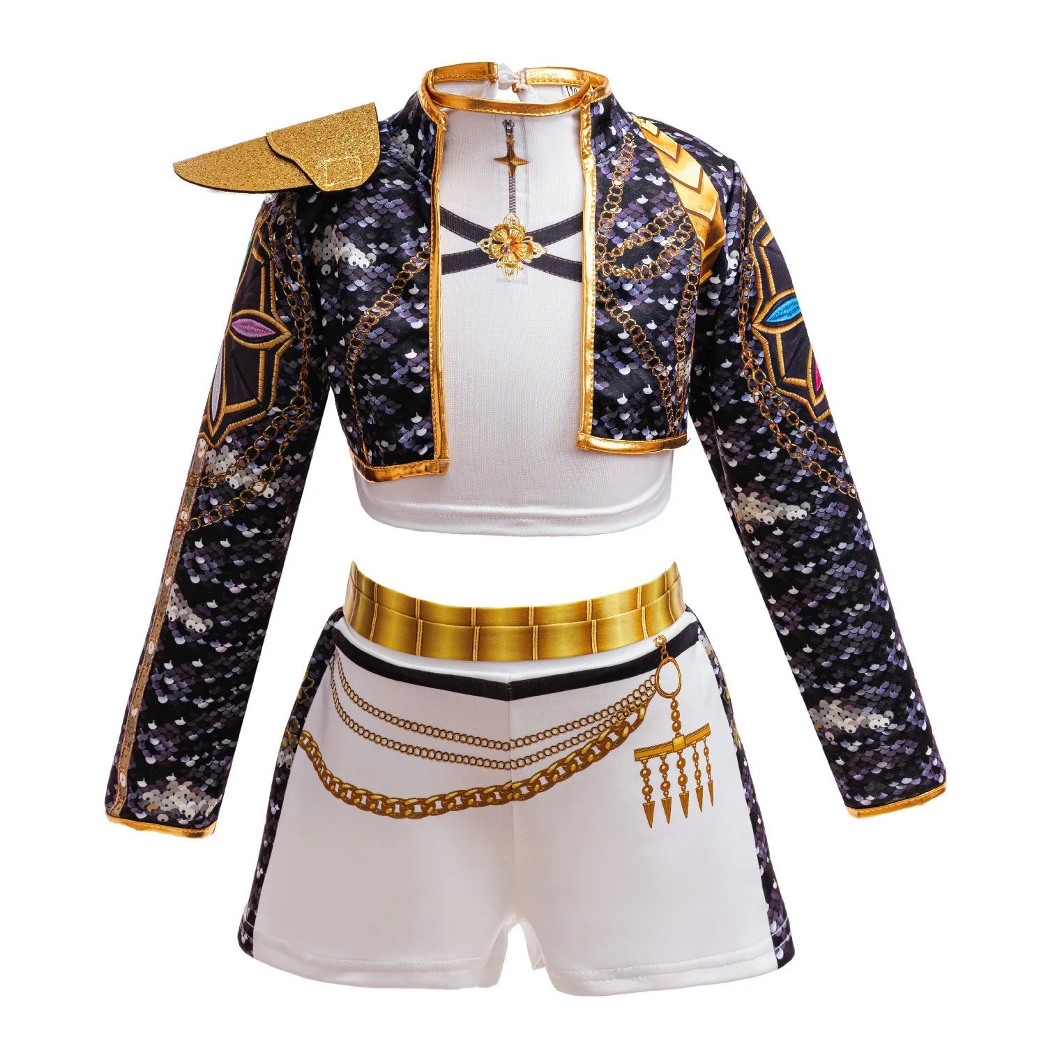 4 - 12 Years K - POP Rumi Cosplay Girls Clothing Sets Mira 3Pcs Girls Suits Halloween Zoey Birthday Party Costume New Kids Clothes - Wakefresh