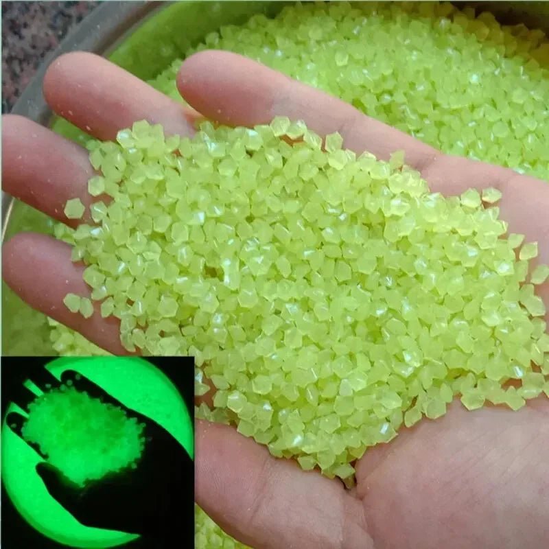 2000pcs 3 - 5mm Luminous Sand Glow in Dark Pebbles Stone Home Potted Garden Yard Outdoor Path Lawn Decorations Aquarium Decor Sand - Wakefresh